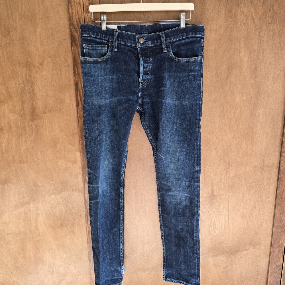 Hollister Dark Blue Button-fly Slim Jeans
